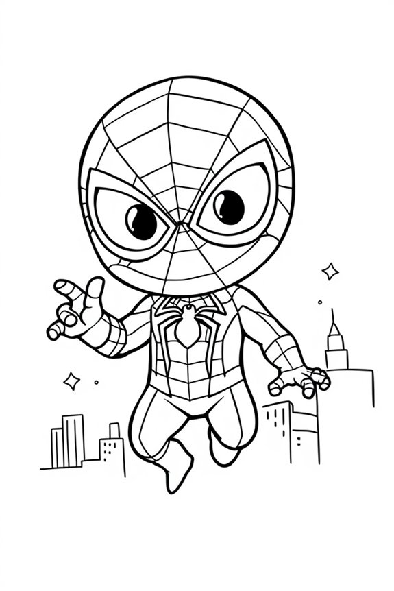 kostenlose Spiderman Chibi Ausmalbilder