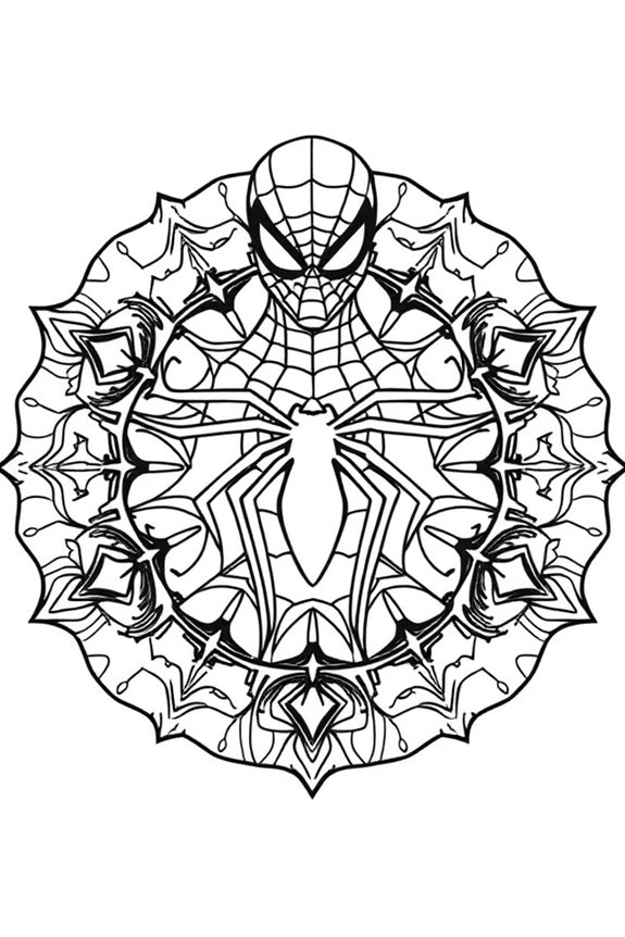 kostenlose Spiderman Mandala Ausmalbilder