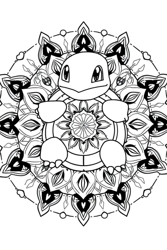 kostenlose Squirtle Mandala Ausmalvorlage