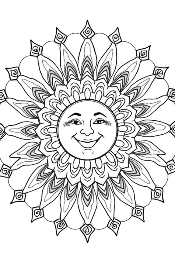 kostenlose Sonnen-Mandala-Ausmalbilder