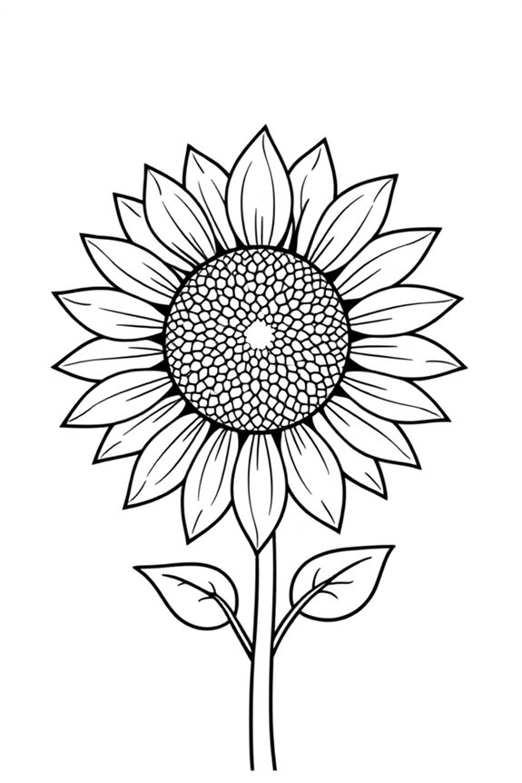 kostenlose Sonnenblumen-Malvorlage