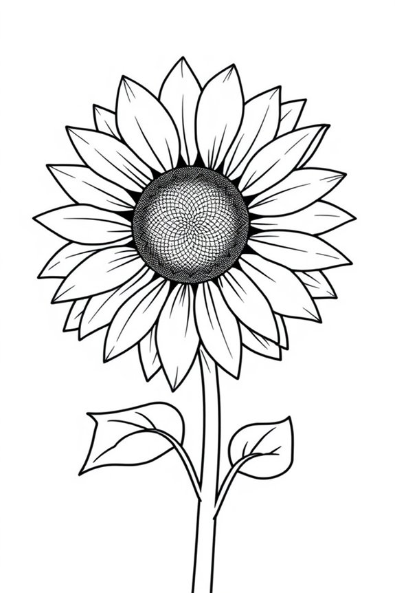kostenlose Sonnenblumen-Malvorlage