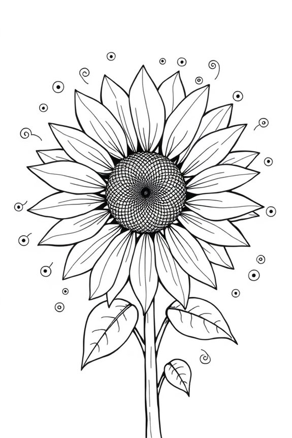 kostenlose Sonnenblumen-Ausmalvorlage