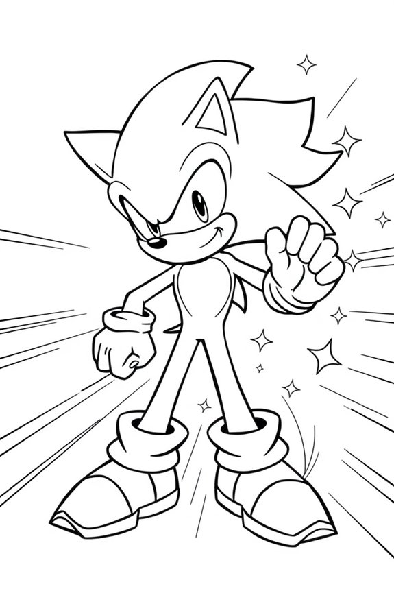 kostenlose Super Sonic Ausmalvorlage