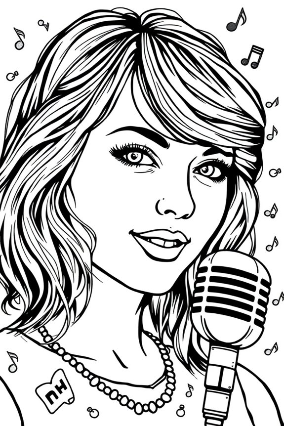 kostenlose Taylor Swift Ausmalvorlage