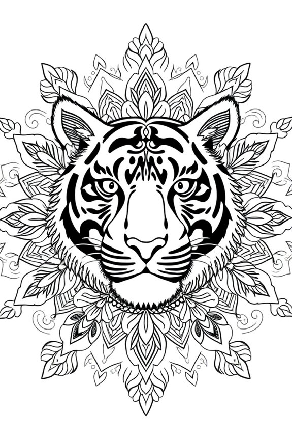 kostenlose Tiger Mandala Ausmalbilder