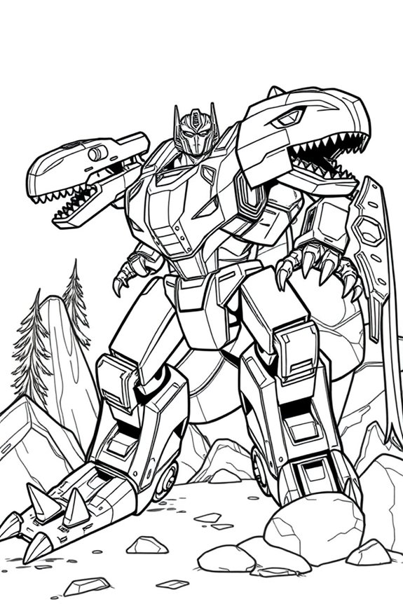 kostenlose Transformers Dinobot Ausmalbilder