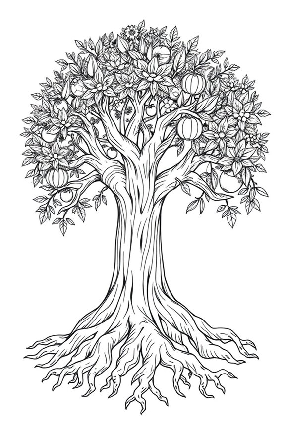 kostenloses Baum des Lebens Ausmalbild