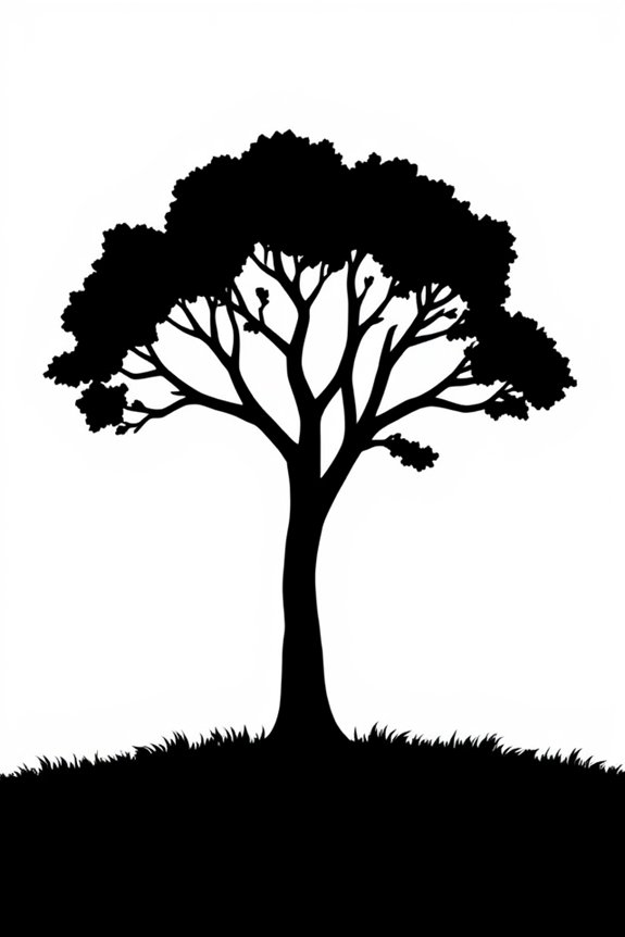 kostenlose Baum-Silhouette zum Ausmalen