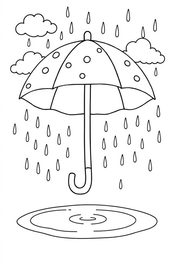 kostenlose Regenschirm-Ausmalvorlage