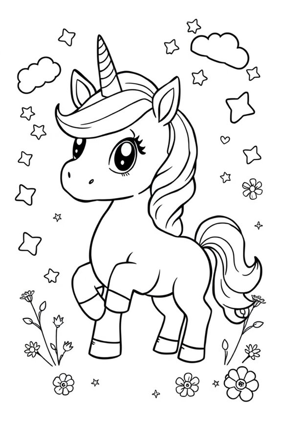 kostenloses Einhorn-Malbild