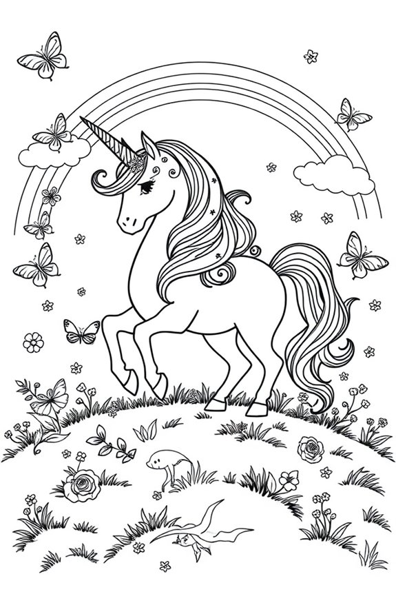 kostenloses Einhorn-Malblatt