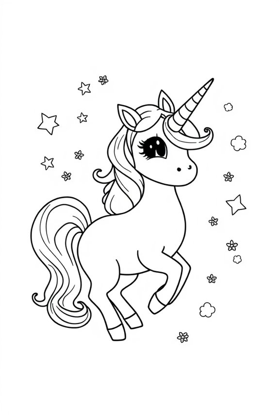 kostenlose Einhorn Umriss Ausmalbild