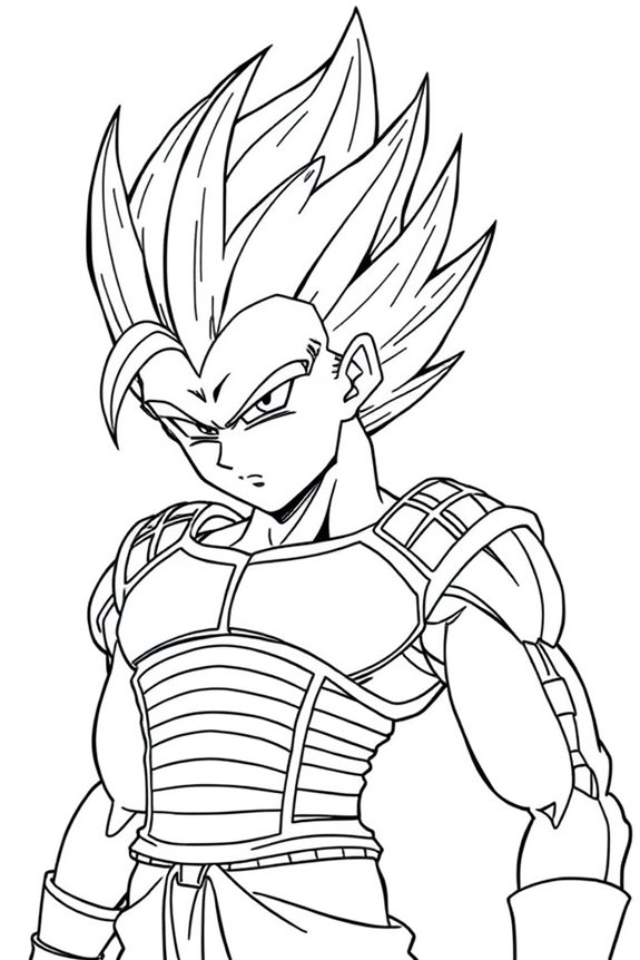 kostenlose Vegeta Ausmalbild