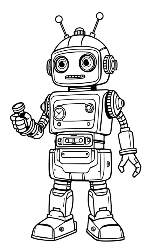 kostenlose Vintage-Roboter-Ausmalbilder