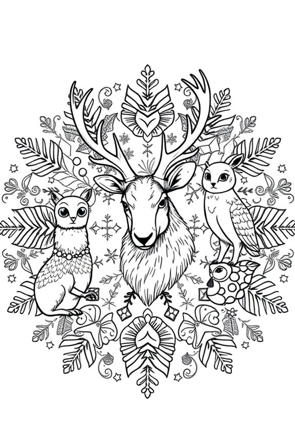 kostenlose Wintertiere Mandala
