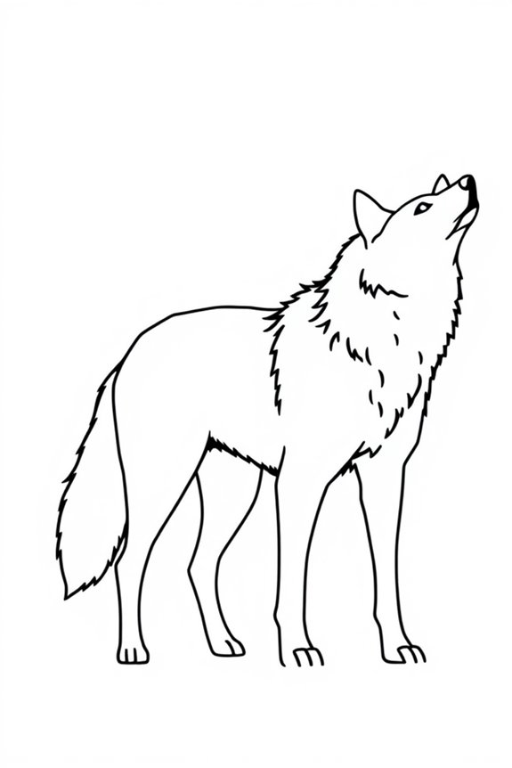 kostenlose Wolf Umriss Malvorlage