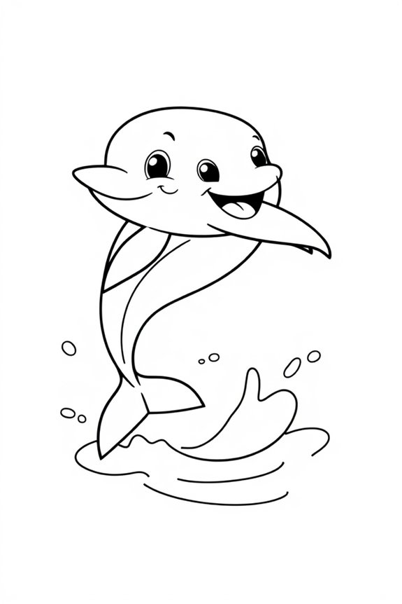 freundliche Delfin-Ausmalvorlage