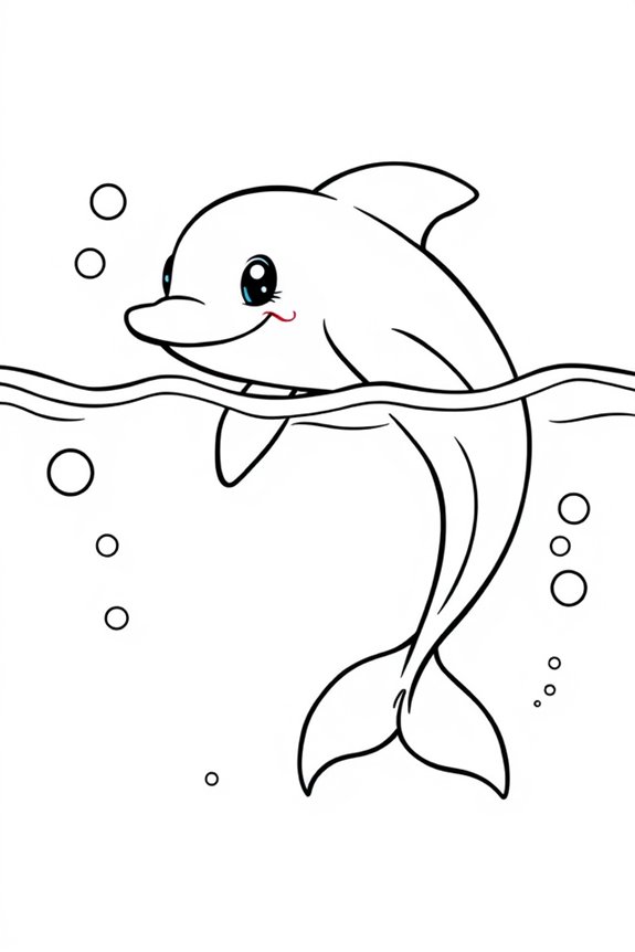 freundliche Delfin Ausmalbild