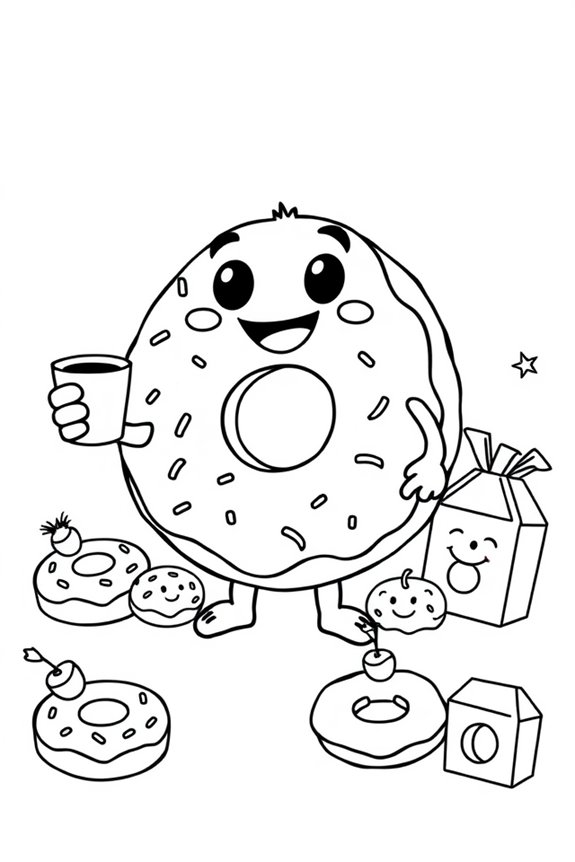 freundliche Doughnut Shopkins Ausmalbild