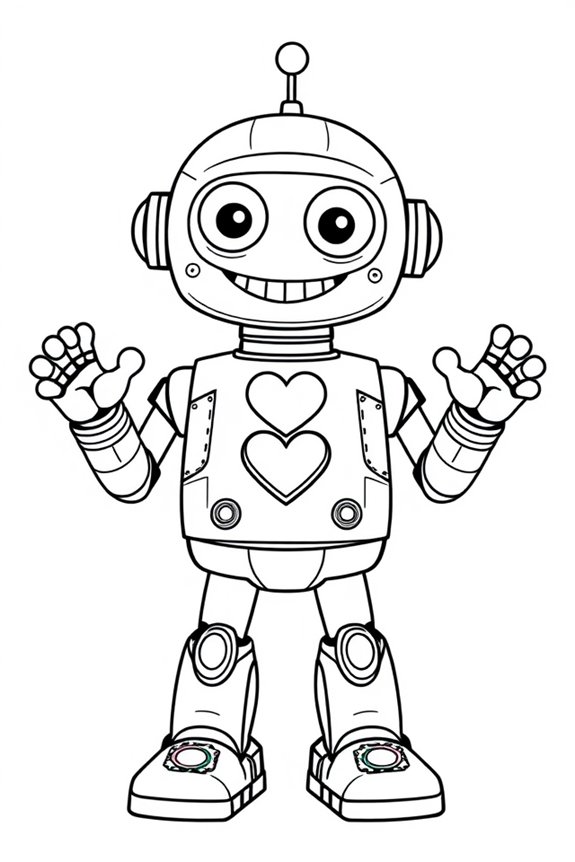 freundliche Roboter-Malvorlage