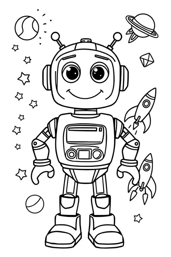 freundliche Roboter Malvorlage