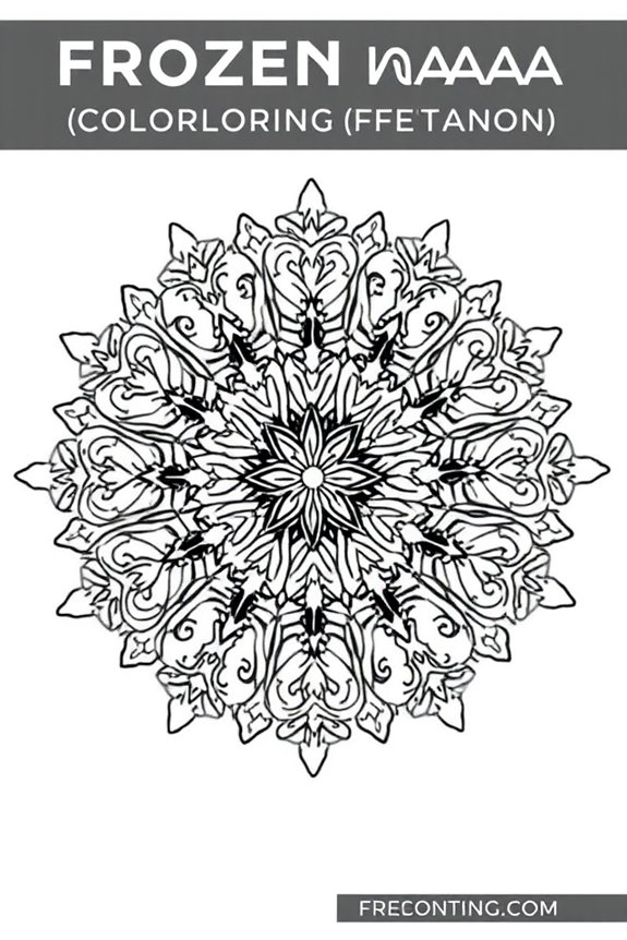 Gefrorene Mandala-Ausmalvorlage