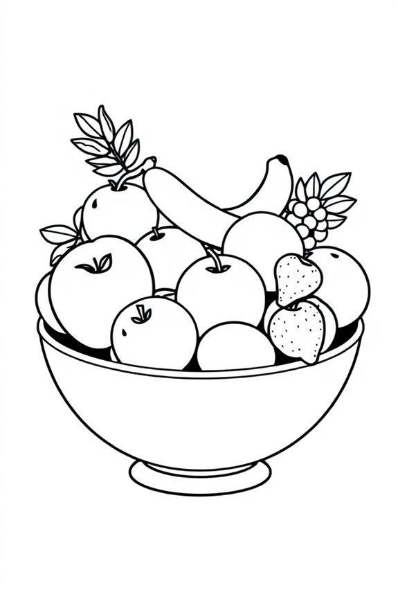 Obstschale Ausmalbild