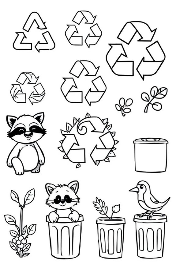 lustige Recycling-Symbole Ausmalbild