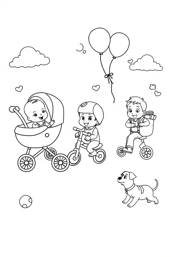 lustiges Baby Transport Ausmalbild
