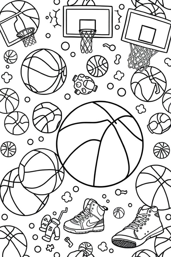 lustige Basketball-Malvorlage