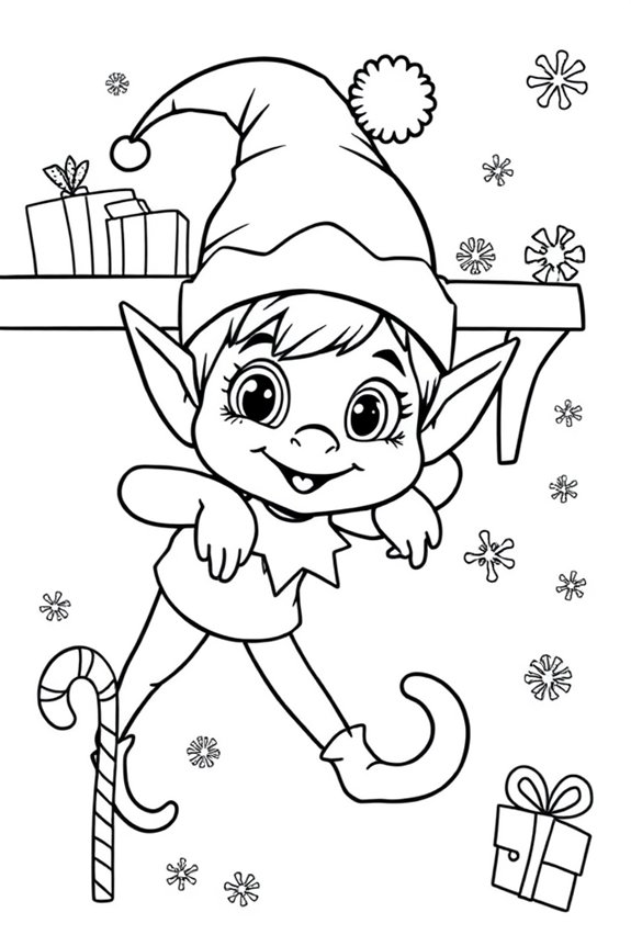 lustige Elf-Ausmalvorlage