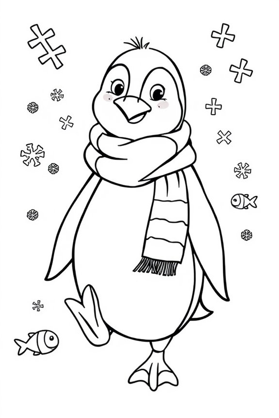 lustige Pinguin-Ausmalvorlage