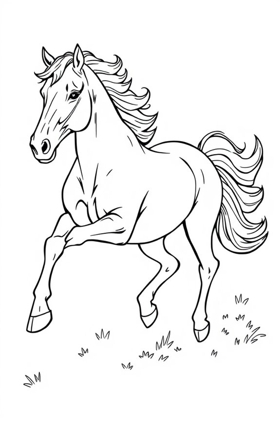 Galoppierendes Pferd Ausmalbild