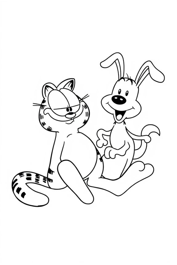 Garfield und Odie Ausmalbild