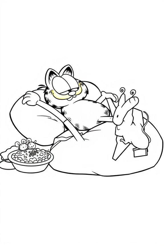 Garfield Ausmalvorlage zur Entspannung