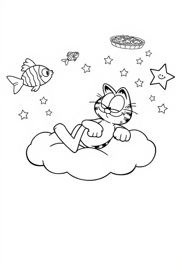 Garfield Traum Ausmalbild