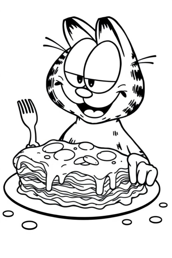 Garfield Lasagne Malvorlage