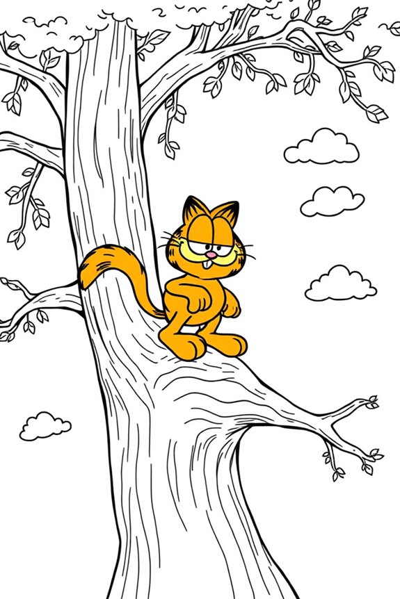 Garfield Baum Ausmalbild