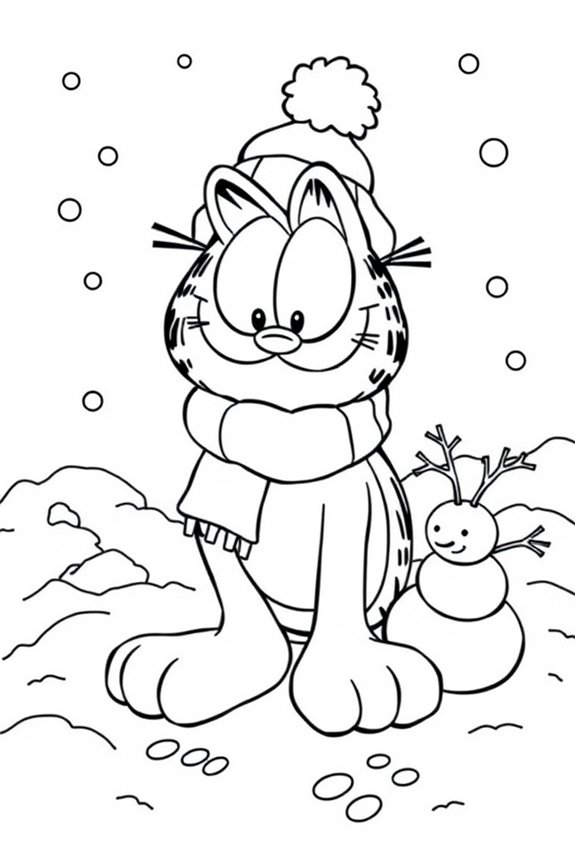 Garfield Winter Ausmalbild