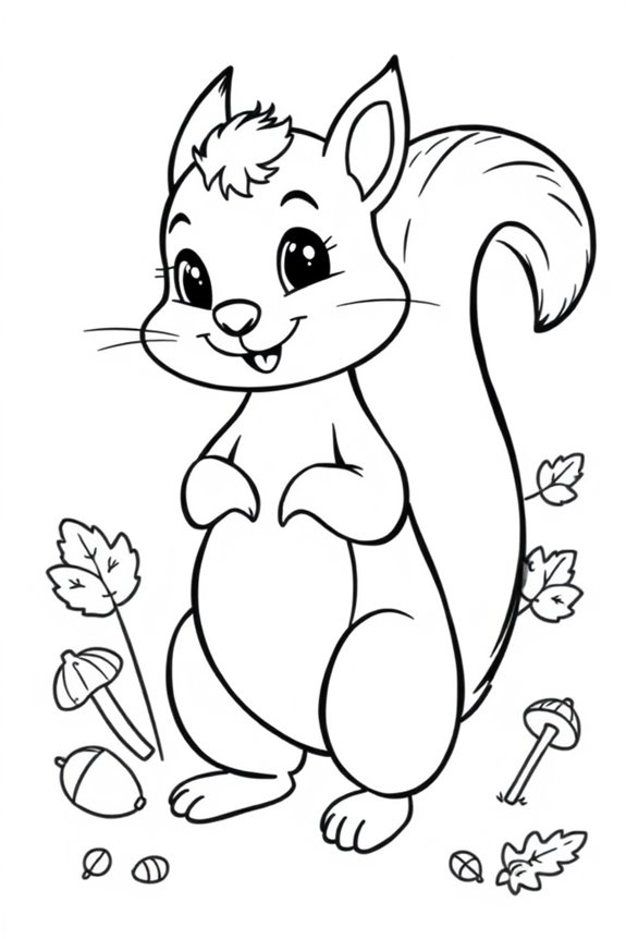 sanfte Eichhörnchen Ausmalbild