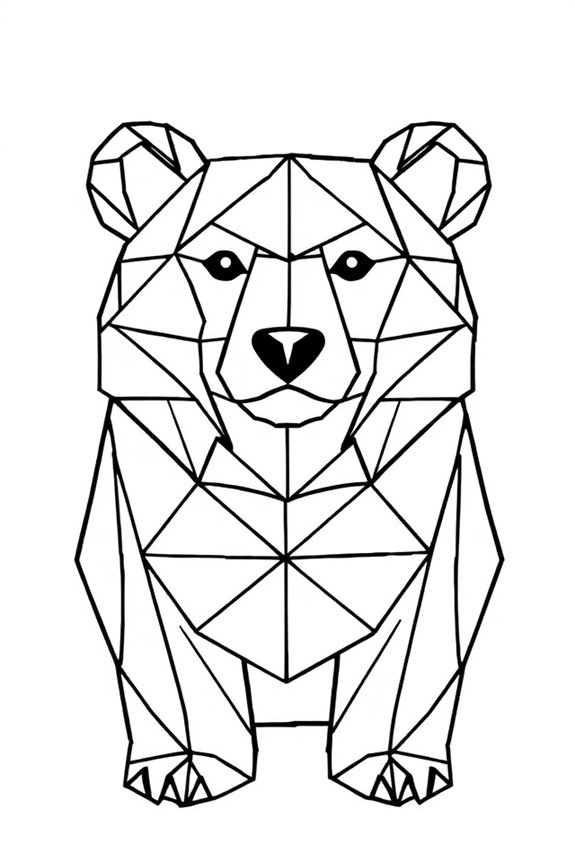 geometrische Bären-Ausmalbild