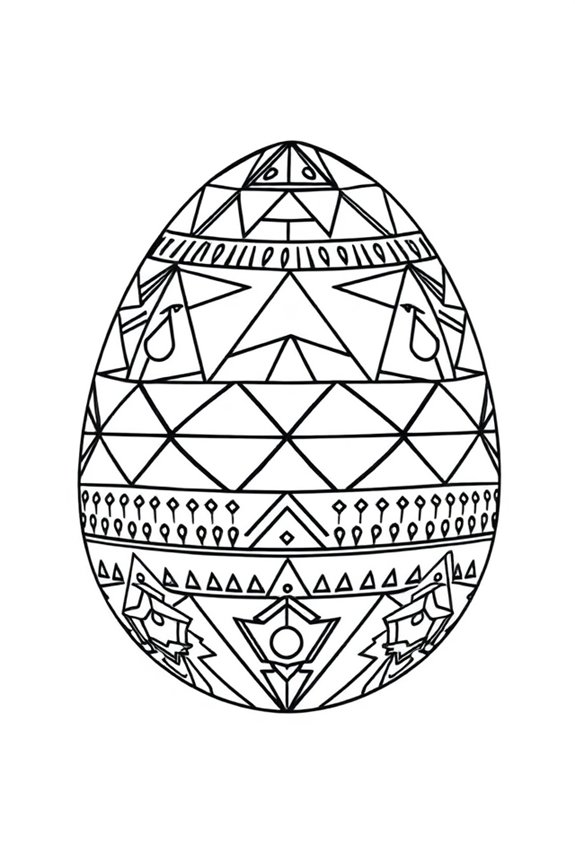 geometrisches Osterei-Ausmalbild