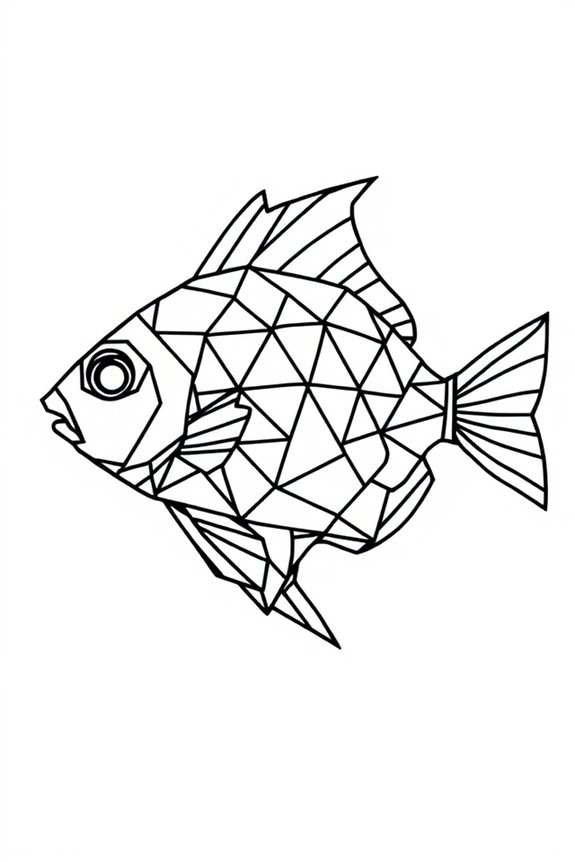 geometrische Fisch-Ausmalvorlage