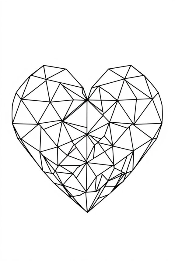 geometrisches Herz Ausmalbild