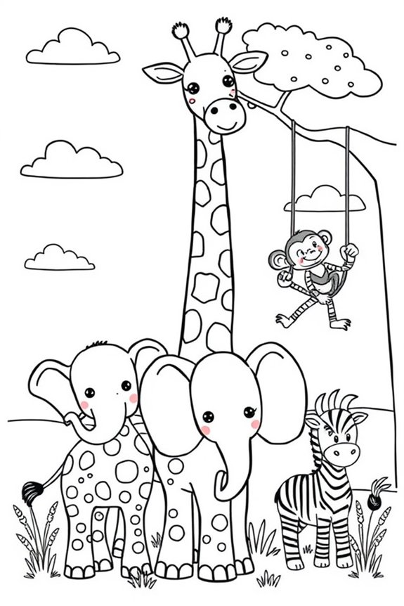 Giraffen Ausmalbild herunterladen