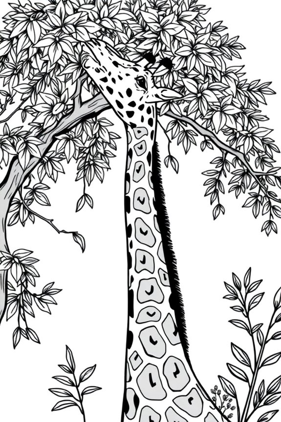 Giraffen-Ausmalbild herunterladen