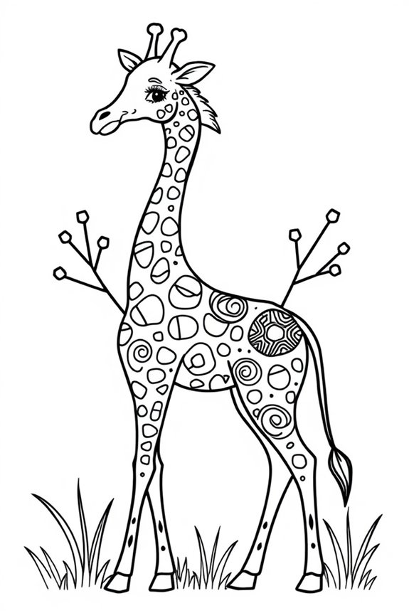 Giraffenmuster Ausmalbild