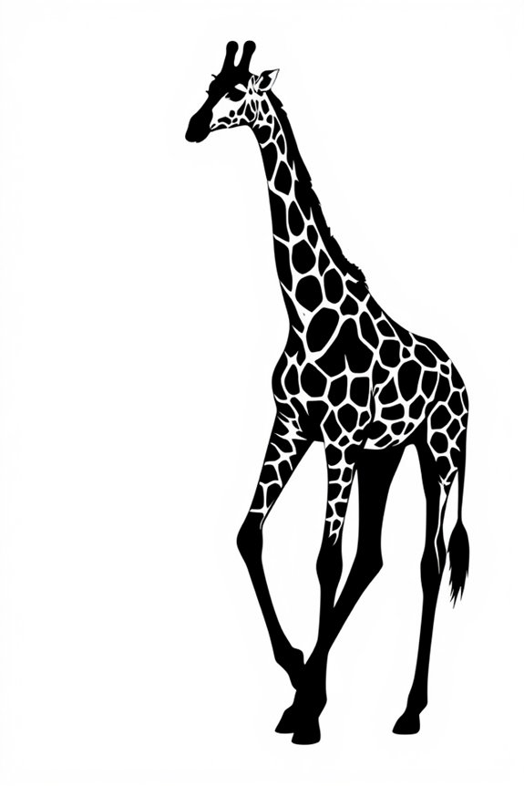 Giraffen-Silhouette Ausmalbild