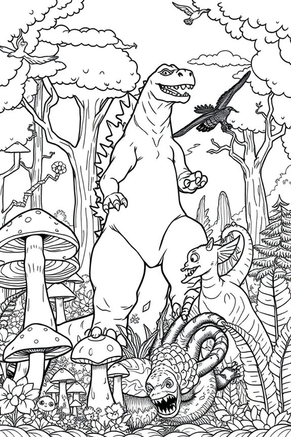 Godzilla Ausmalbild herunterladen